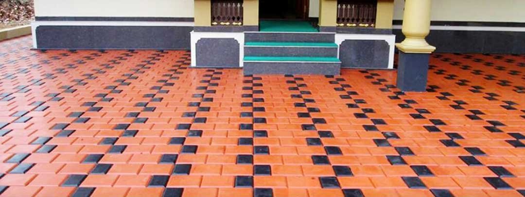 Exterior interlock paving tiles